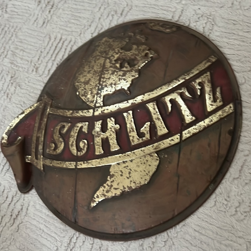 1974 SCHLITZ Round World Globe 3D Beer Sign Milwaukee Wisconsin approx 15"